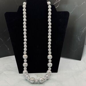 Vintage Intricate Silver Beaded Necklace